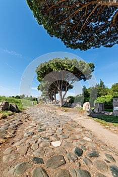 Decumanus Maximus Roman road - Ostia Antica Rome Italy photo
